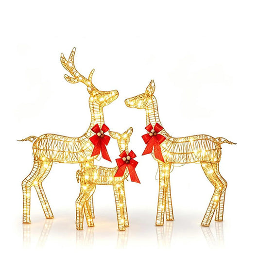 HiMISS Lighted Christmas Reindeer Family Yard Decor