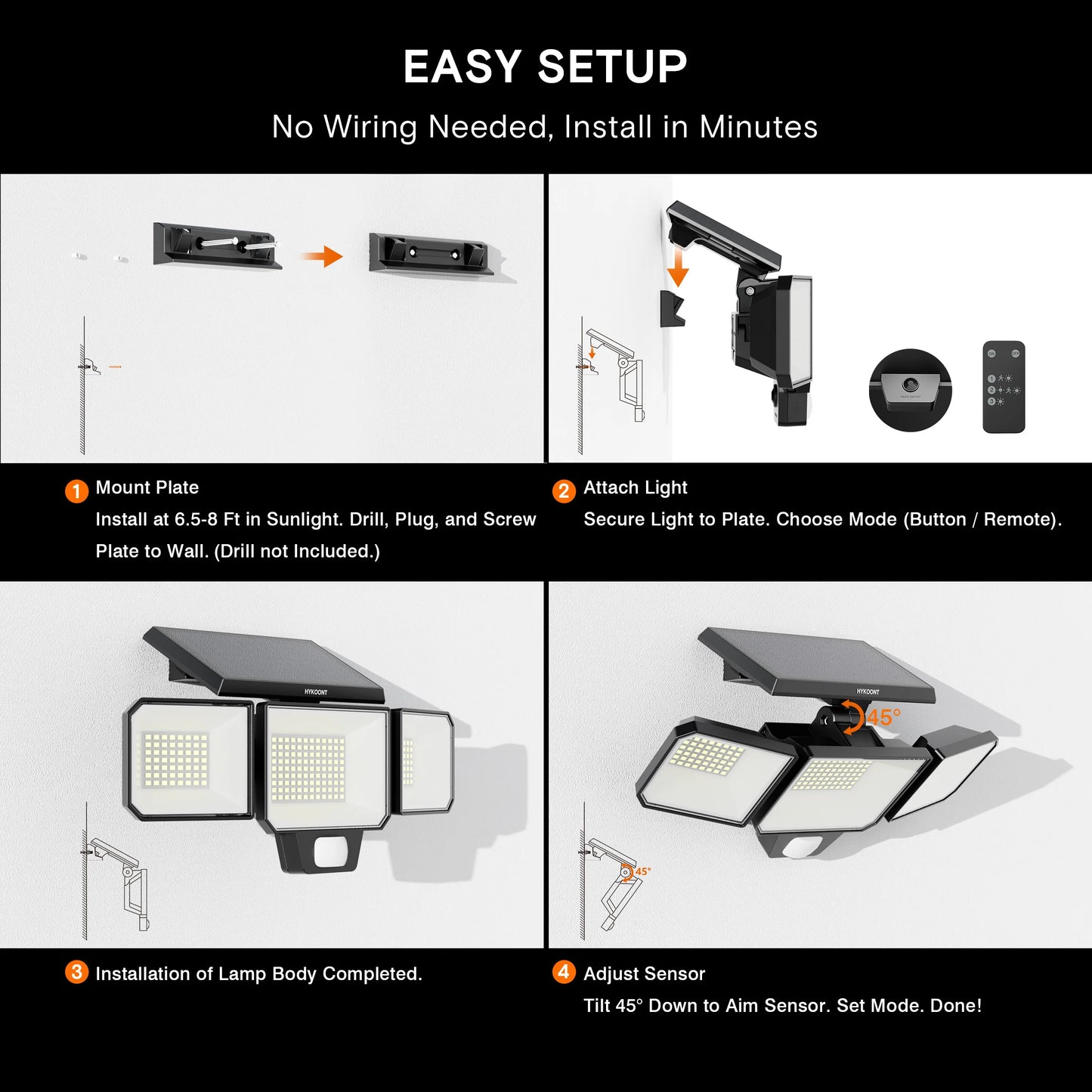 Solar Motion Sensor Outdoor Security Light