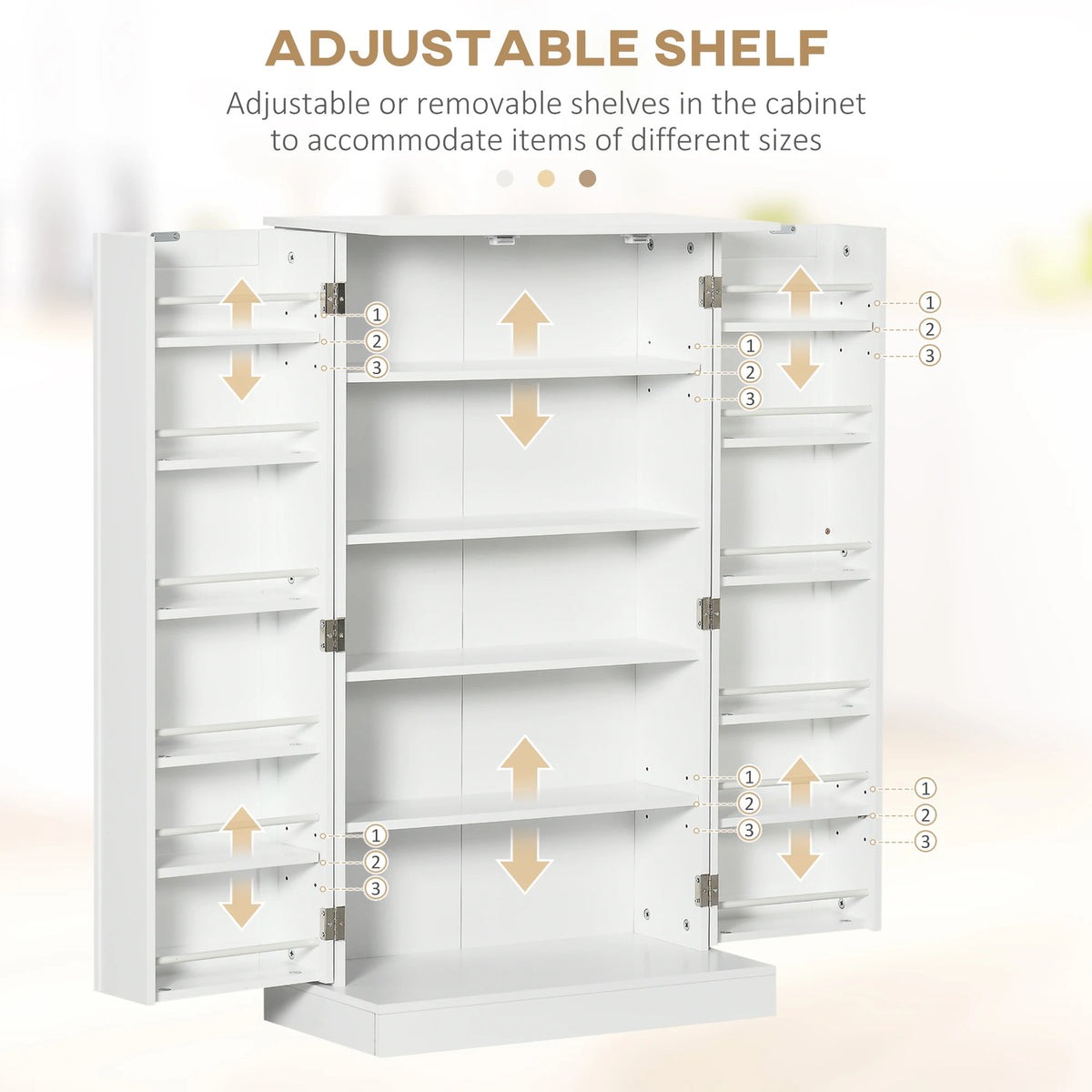 HOMCOM Modern Freestanding Storage Cabinet With Shelves