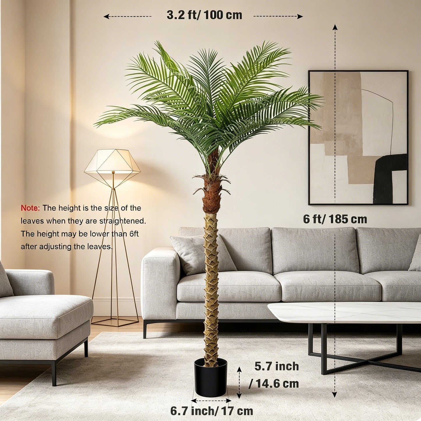 Olitree Artificial Cane Palm Tree For Home Decor
