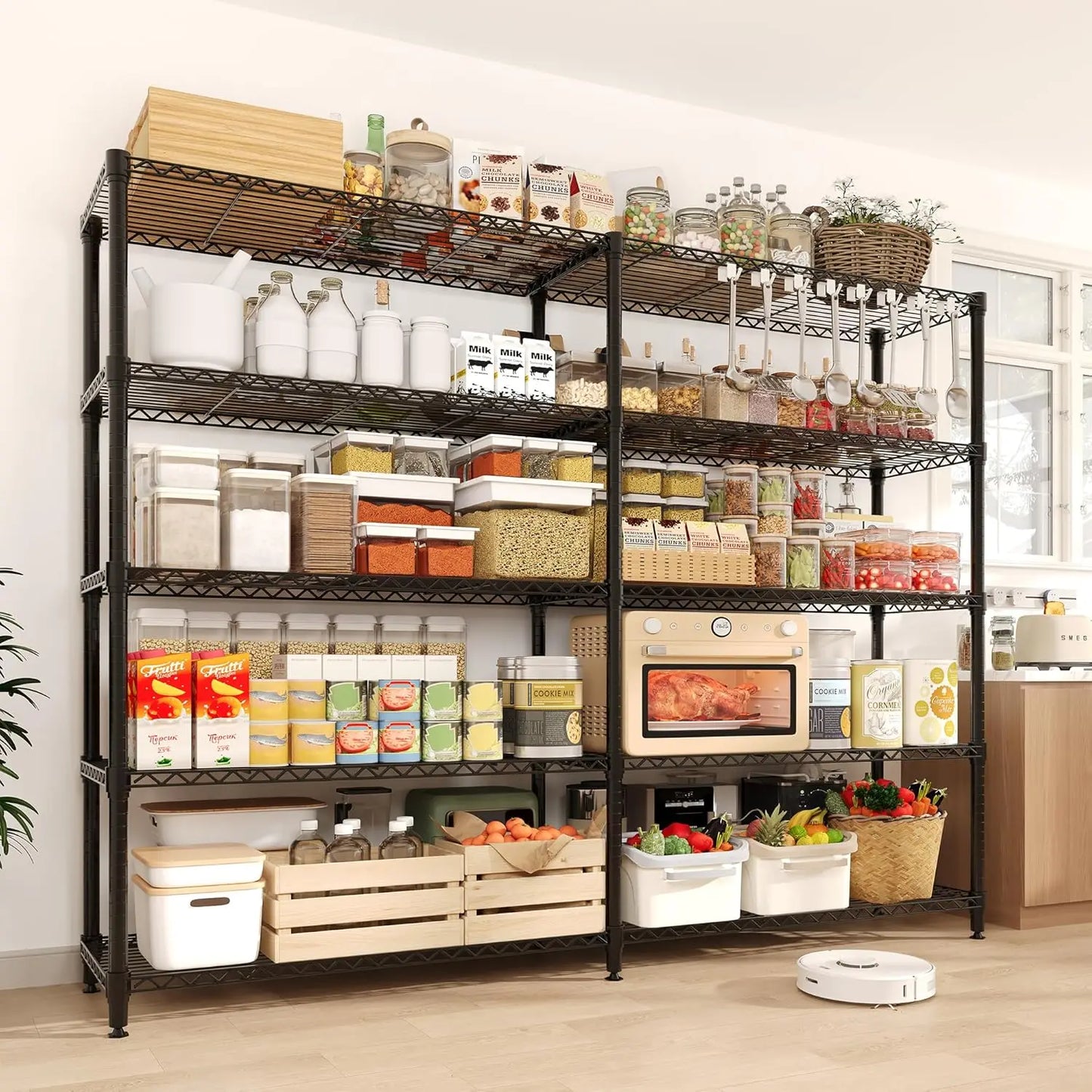 TWISTER.CK Heavy Duty 4 Tier Adjustable Metal Shelving