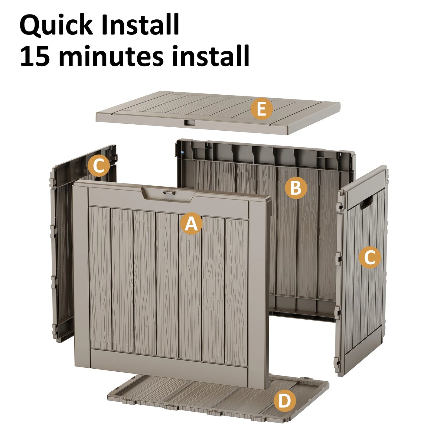 Lockable Resin Outdoor Deck Box Waterproof Storage