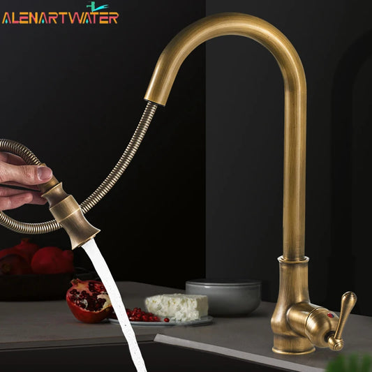 Alenartwater Antique Brass Kitchen Faucet