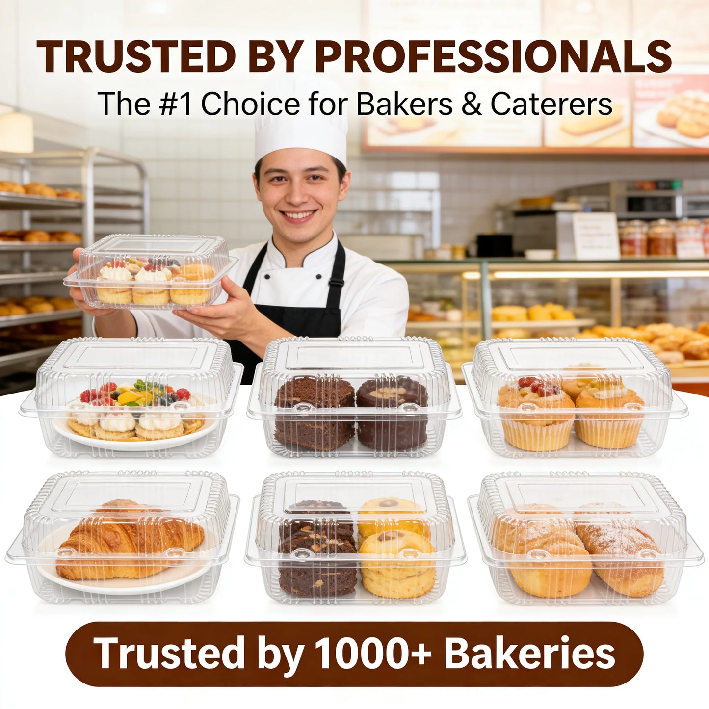 Disposable Pet Clamshell Food Containers For Takeout