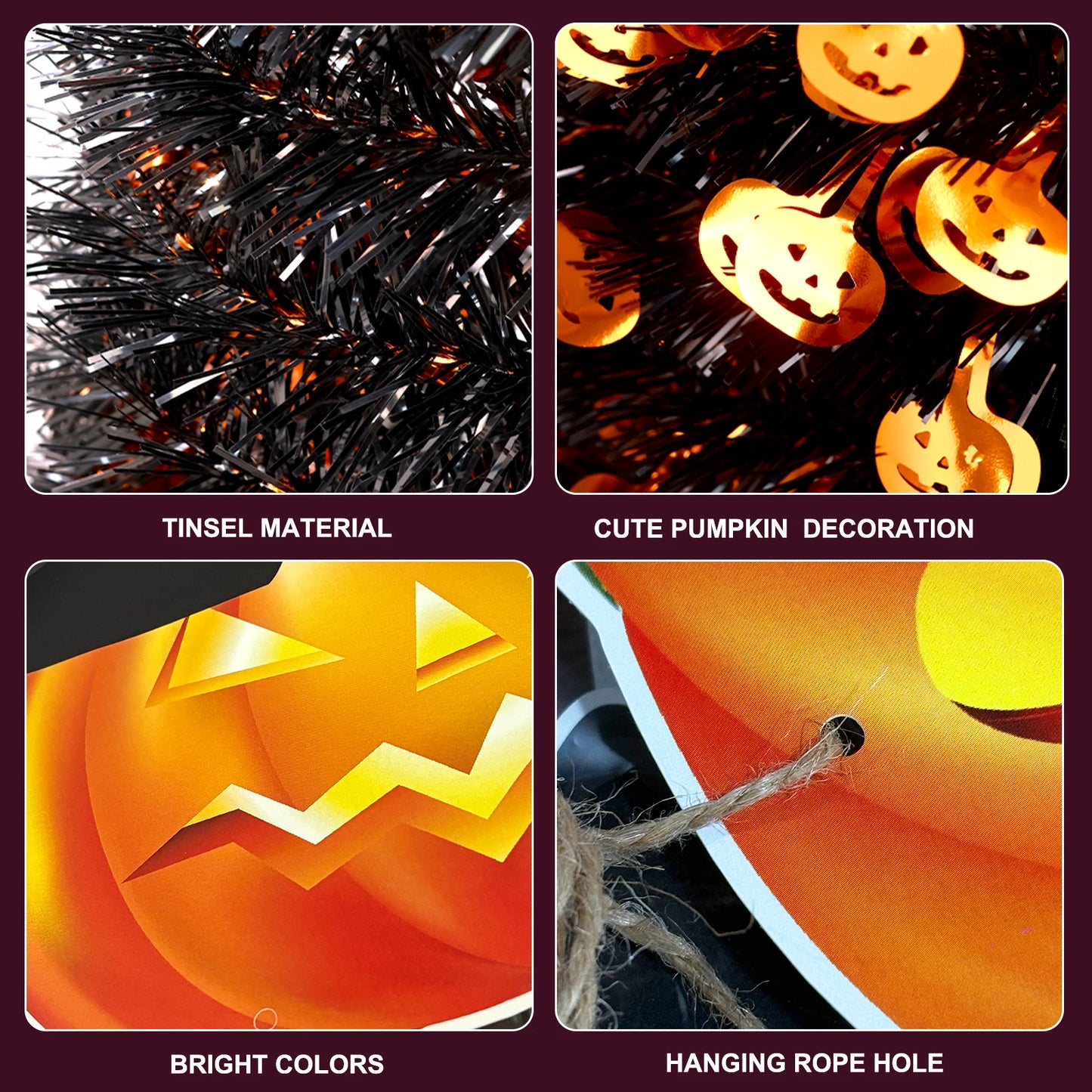 Halloween Pop Up Artificial Tree With Pumpkin Decor