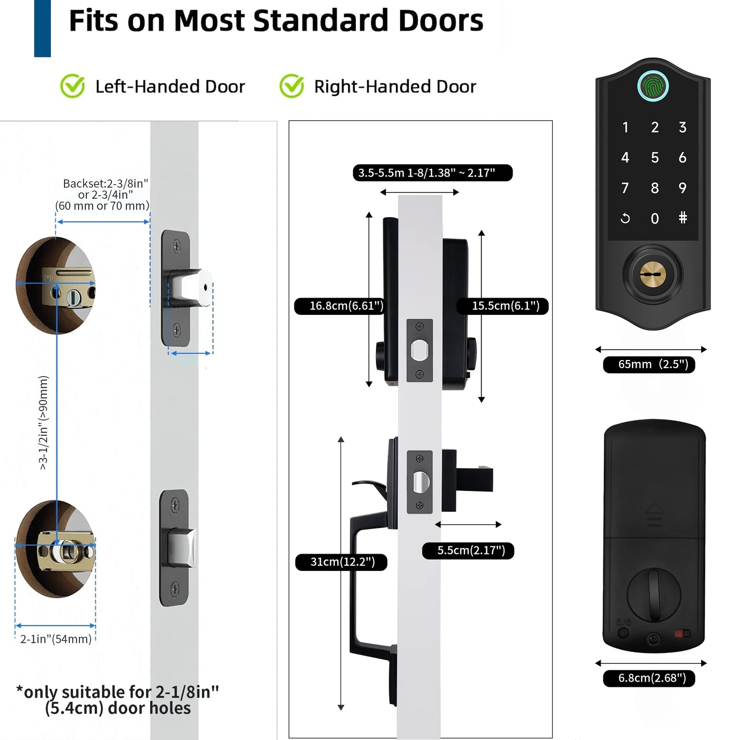 Keyless Fingerprint Door Lock With Keypad