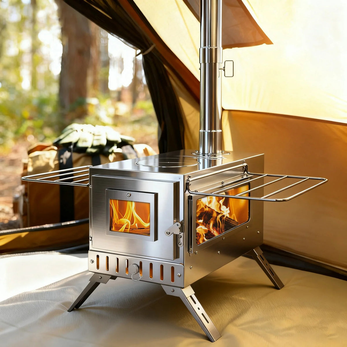 Portable Camping Wood Stove For Hot Tents