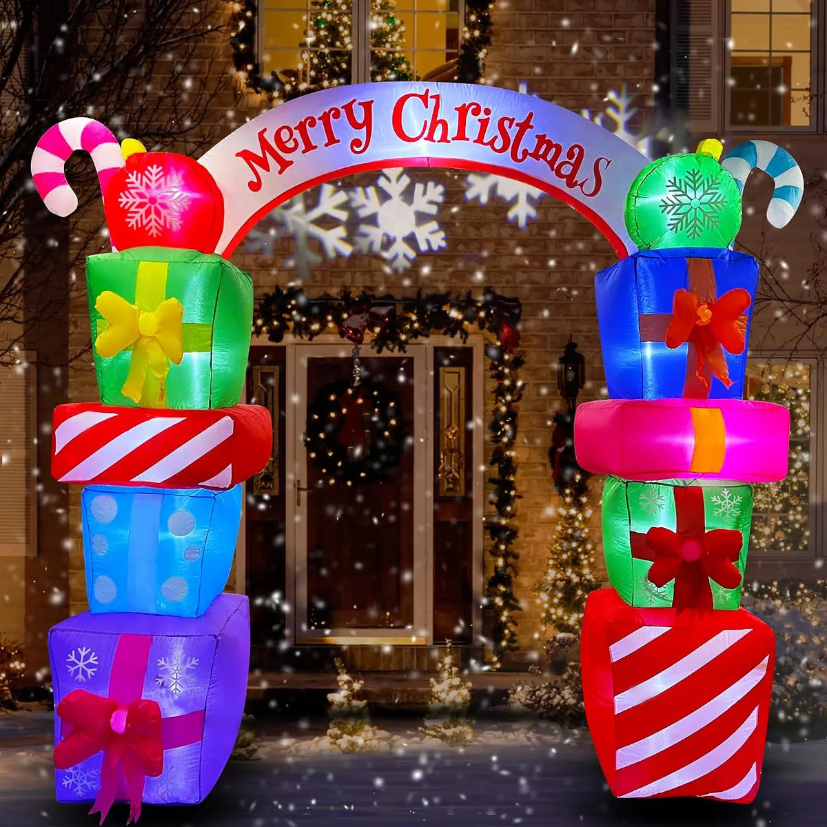 SHXI Christmas Inflatable Gift Box Archway Decoration