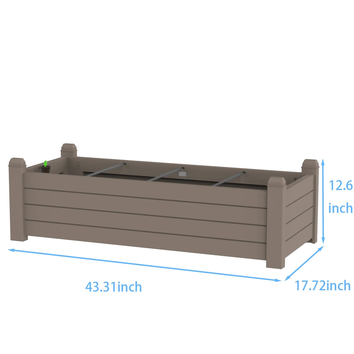 Weatherproof Resin Rectangular Garden Planter Box Outdoor