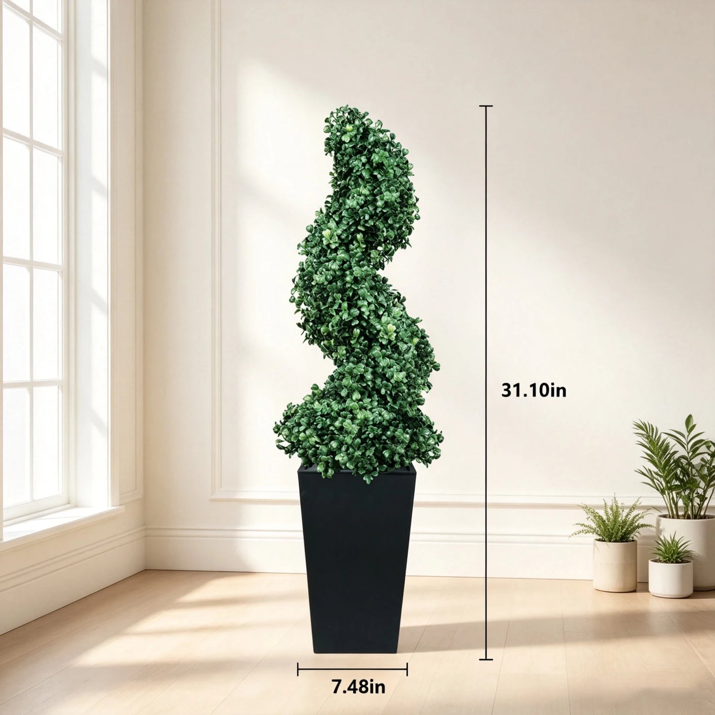 Olitree Artificial Spiral Boxwood Topiary Tree With Planter