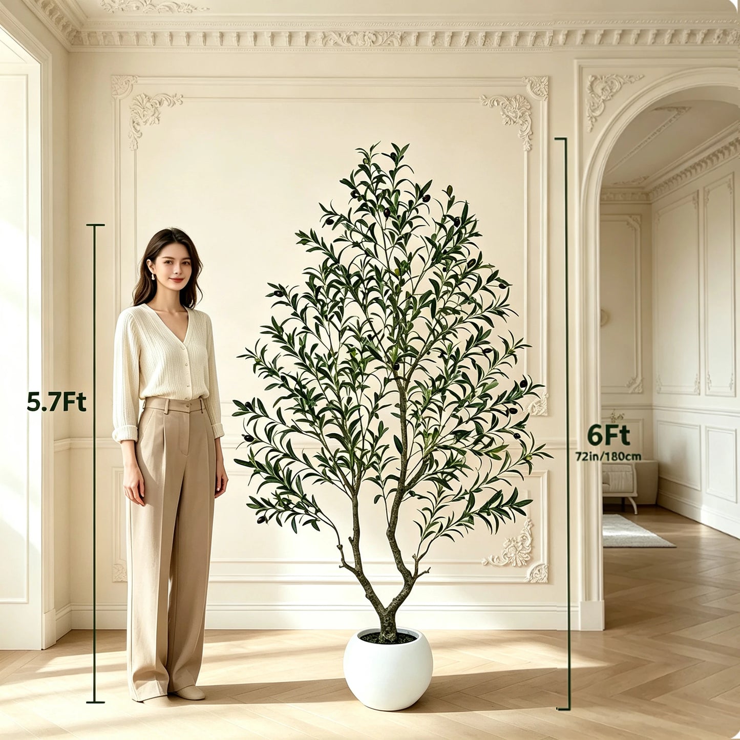Olitree Artificial Olive Tree With Decorative Planter