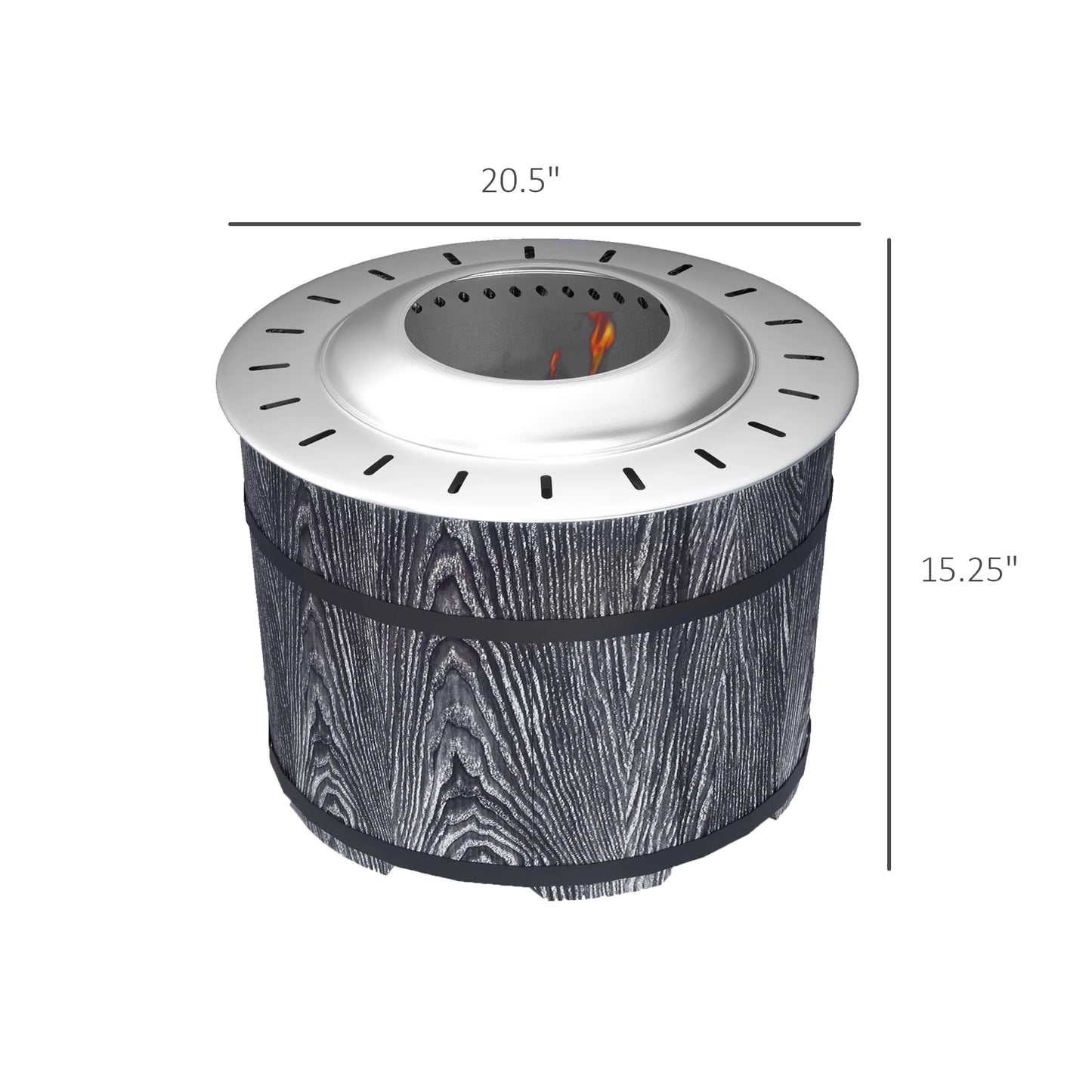 Smokeless Fire Pit with Mat, 20" Firepit, Magnesium Oxide, Black