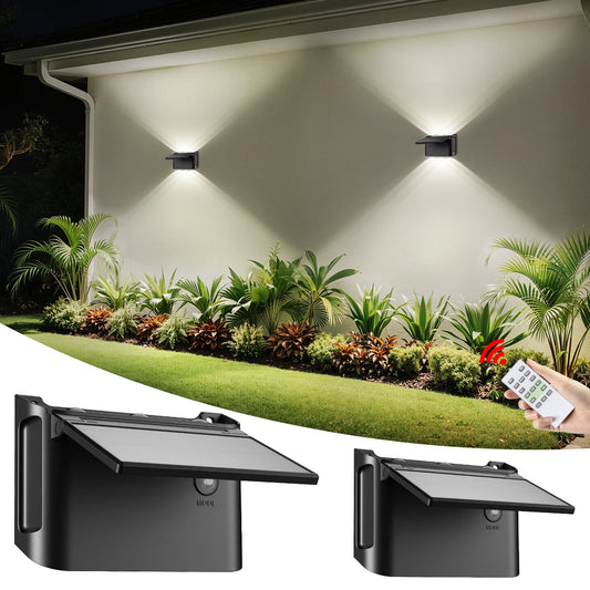 Intelamp Solar Wall Lights 2 Pack With Remote