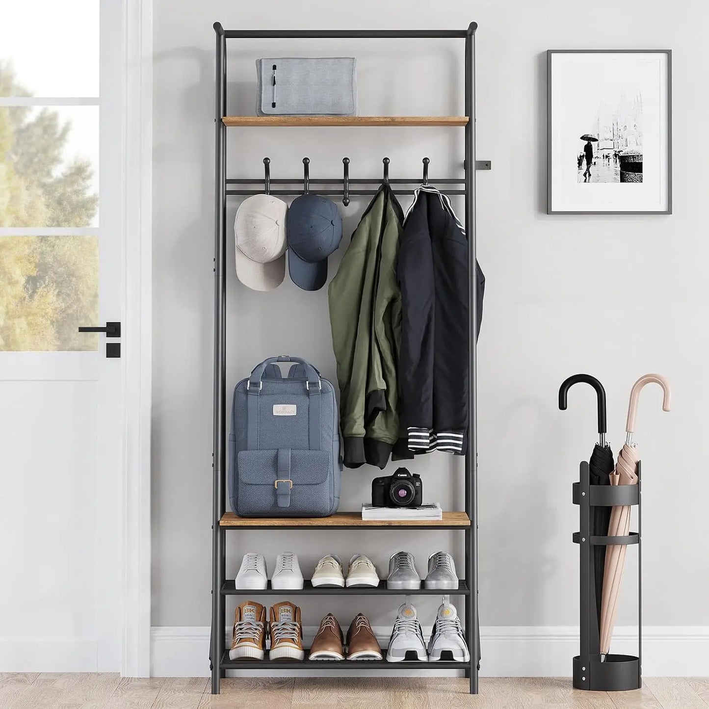 TWISTER.CK Coat Rack Hall Tree With Shoe Storage Bench