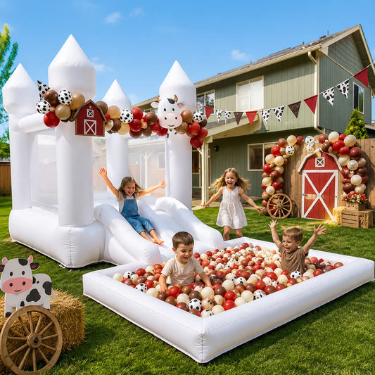 Inflatable Bouncy Castle With Slide And Ball Pit For Kids