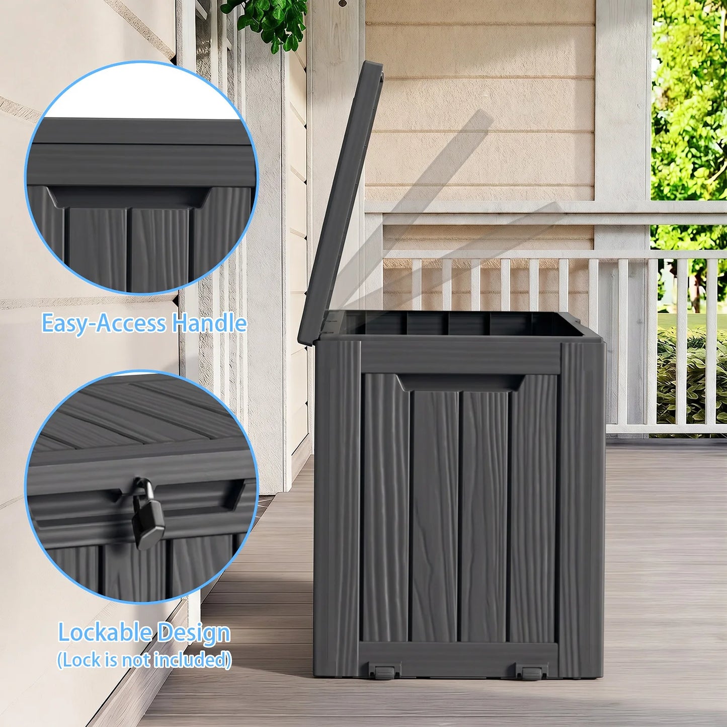 Outdoor Waterproof Storage Box With Wheels Lockable Lid