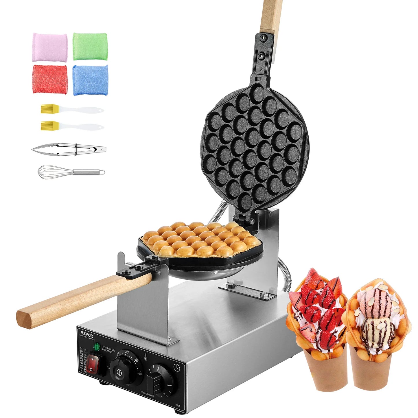 SucceBuy Commercial Egg Bubble Waffle Maker Machine
