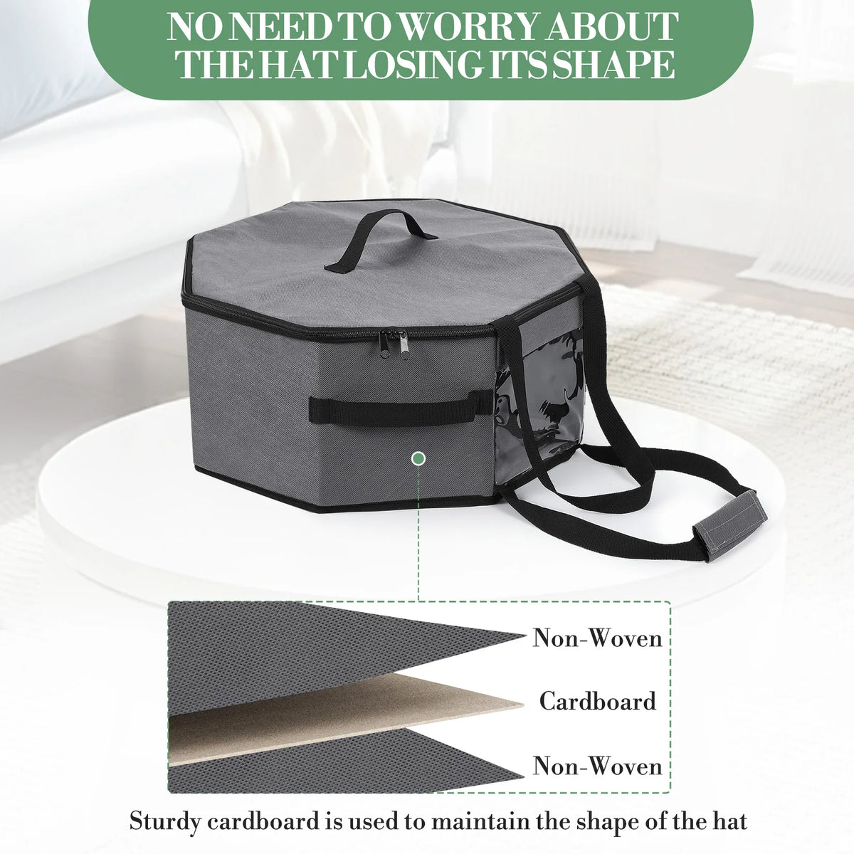 Stackable Hat Storage Organizer With Handle and Dustproof Design