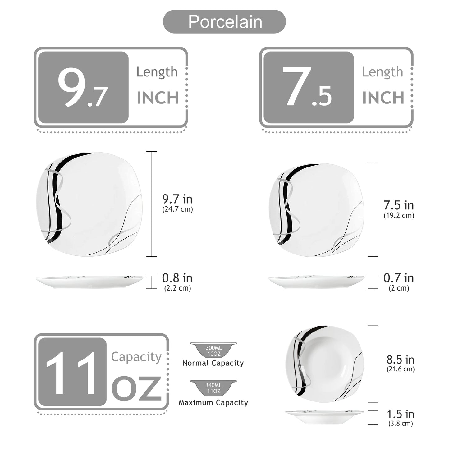 Malacasa Fiona Porcelain Dinnerware Set