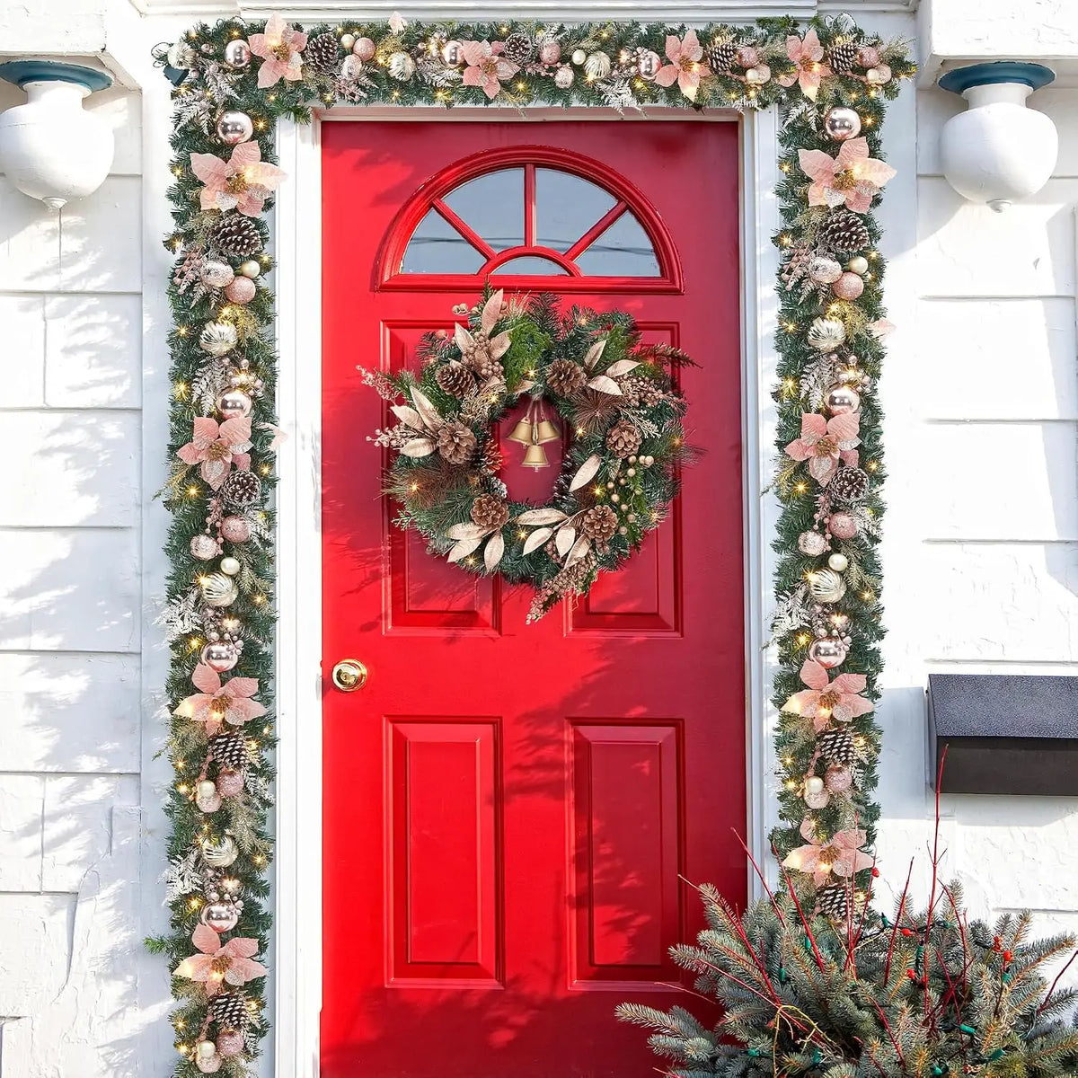 Tacleekii Prelit Christmas Garland With Ornaments