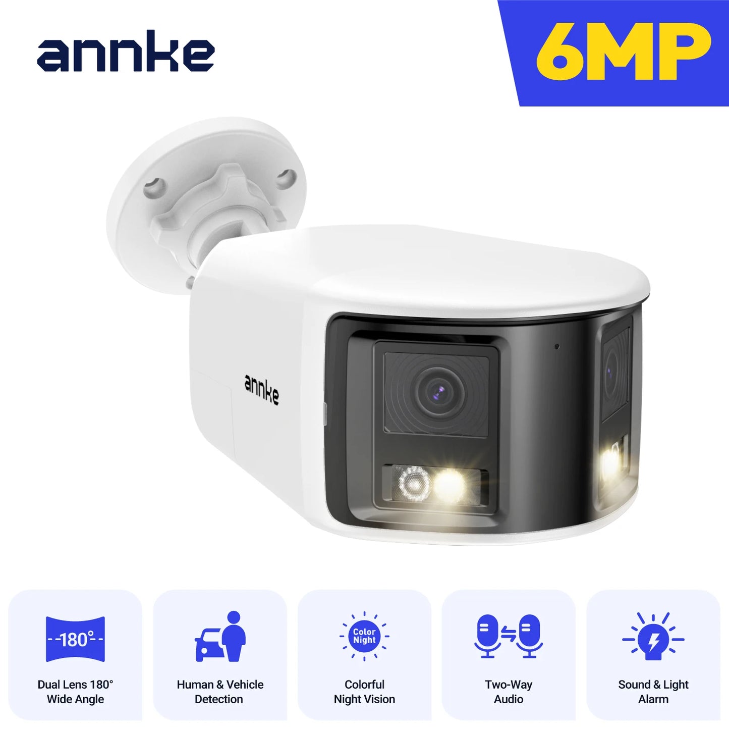 ANNKE 180 Degree 8MP Dual Lens PoE Camera With AI