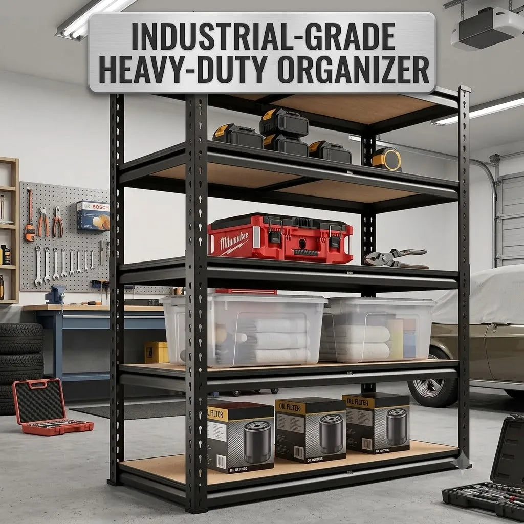Heavy Duty Metal Storage Rack 5 Tier MDF Shelving Unit