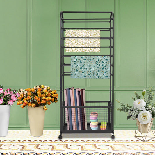 Metal Rolling Ribbon Holder Organizer Rack 15 Rods