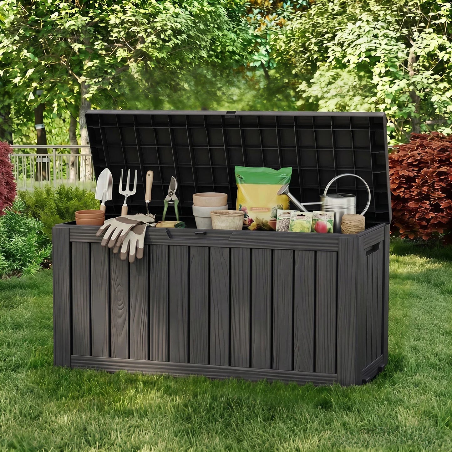 Outdoor Waterproof Storage Box With Wheels Lockable Lid