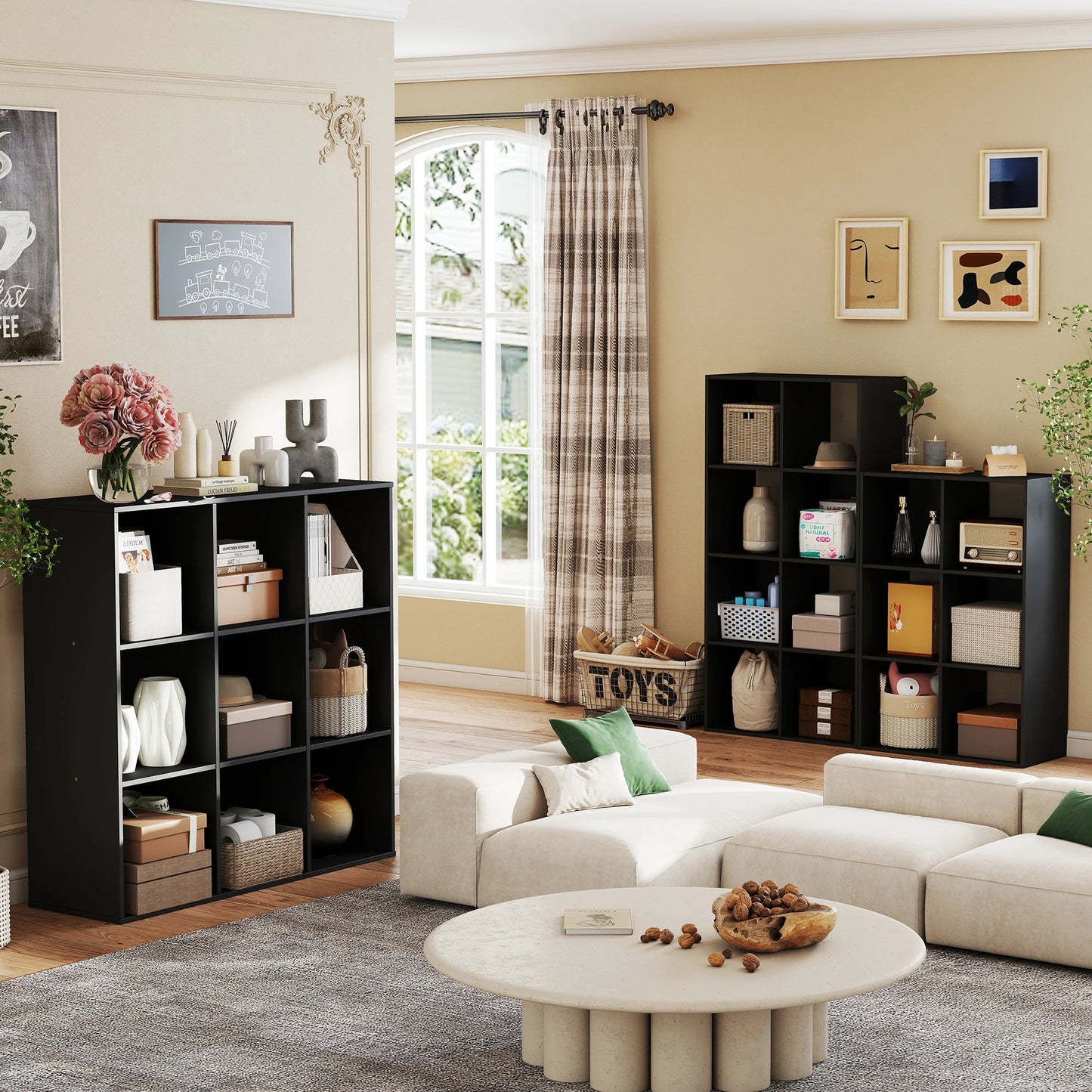 JHK Wooden Cube Storage Organizer Open Bookshelf