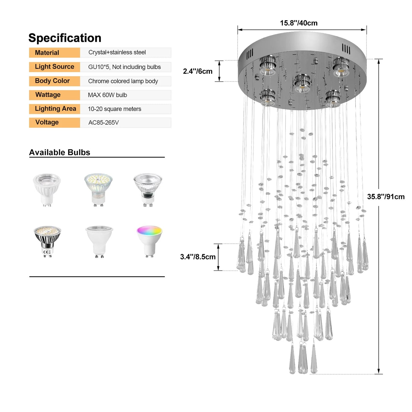 Luxury Crystal Led Pendant Light Loft Stair Droplight Modern Chandelier Ceiling Lamps Home Appliance Deco Lustre Hanging Fixture
