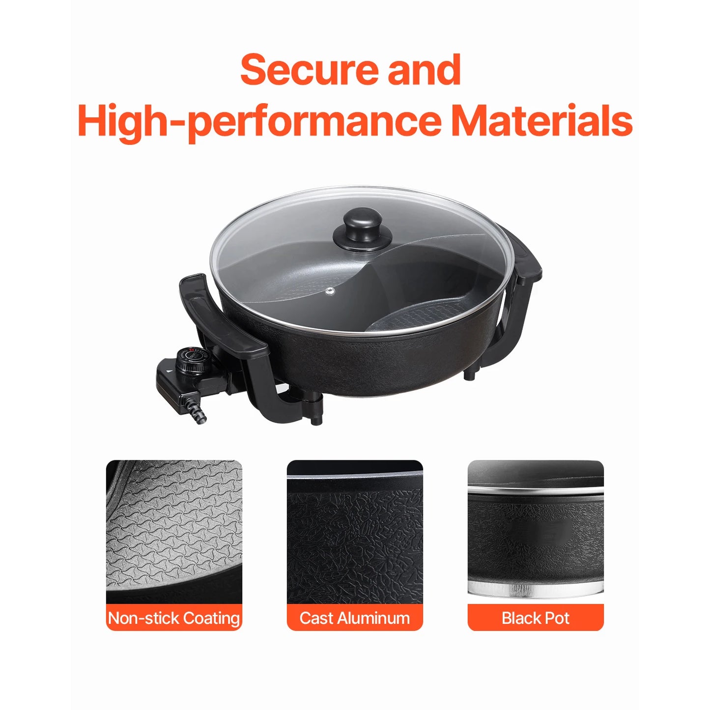 SucceBuy Dual Flavor Electric Hot Pot With Divider