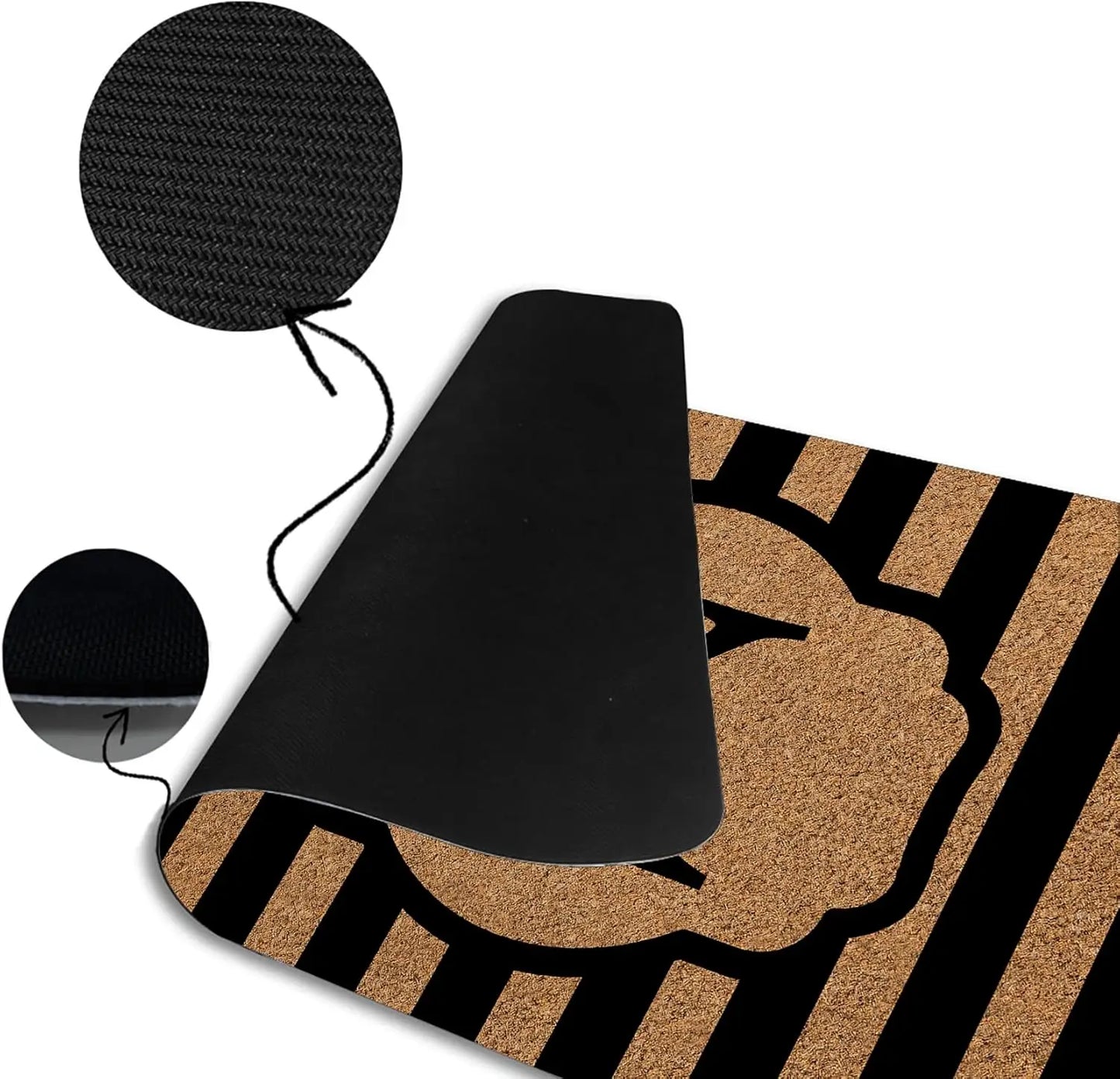 Custom Monogram Striped Rubber Front Door Mat
