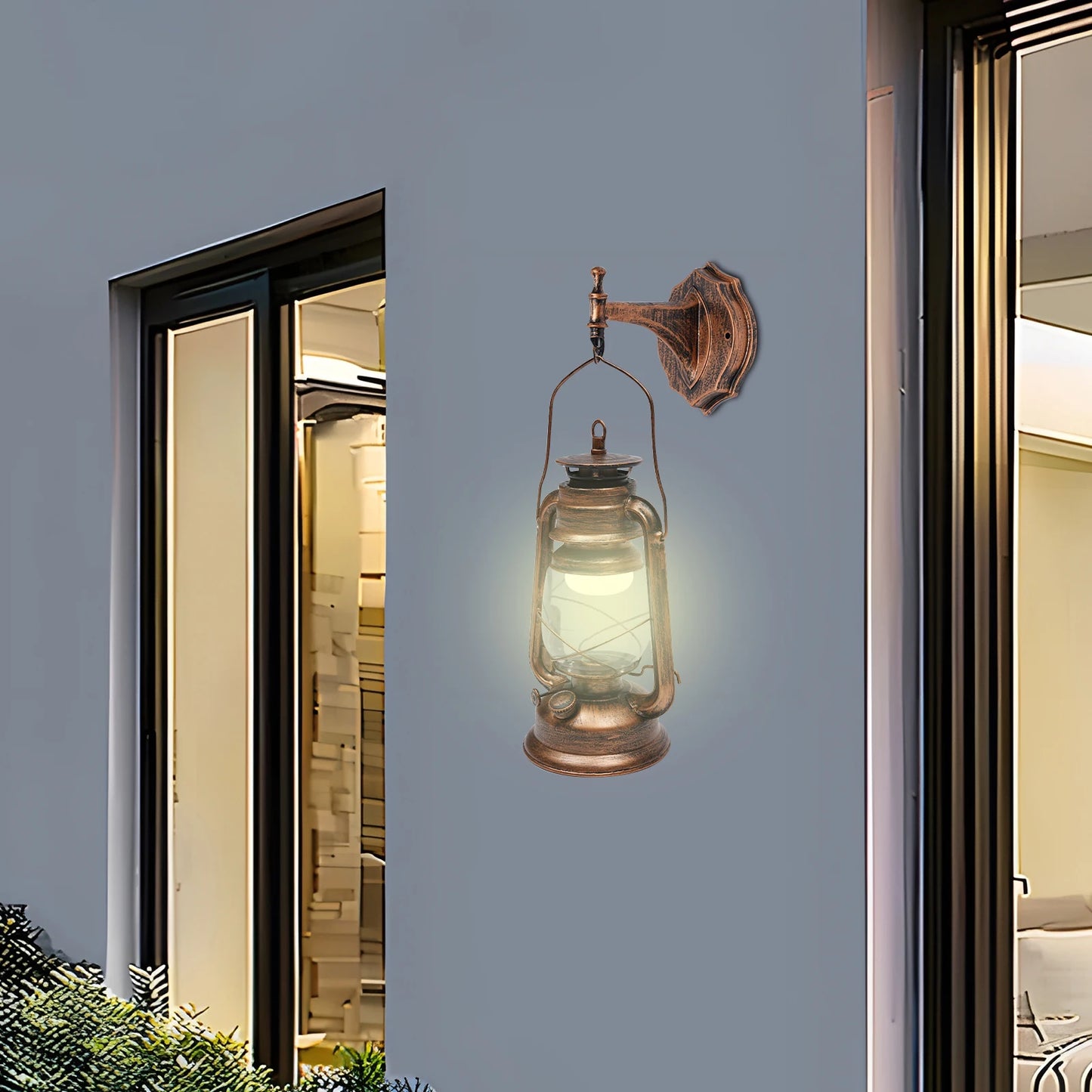 Wall Light Outdoor Lamp Antique Hanging Outdoor Lanterns Suitable for Indoor and Outdoor Lighting Yards Facades Bronze