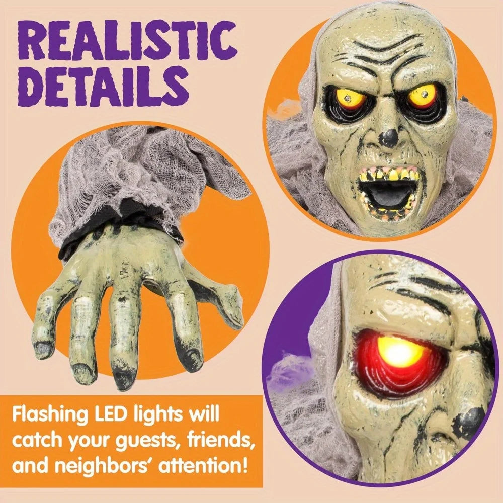 Animated Groundbreaker Zombie With Sound And Flashing Eyes