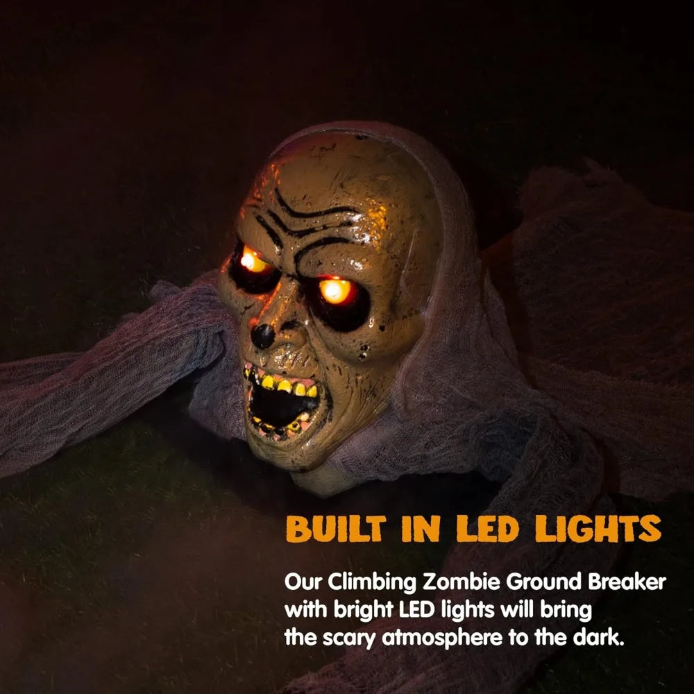 Animated Groundbreaker Zombie With Sound And Flashing Eyes