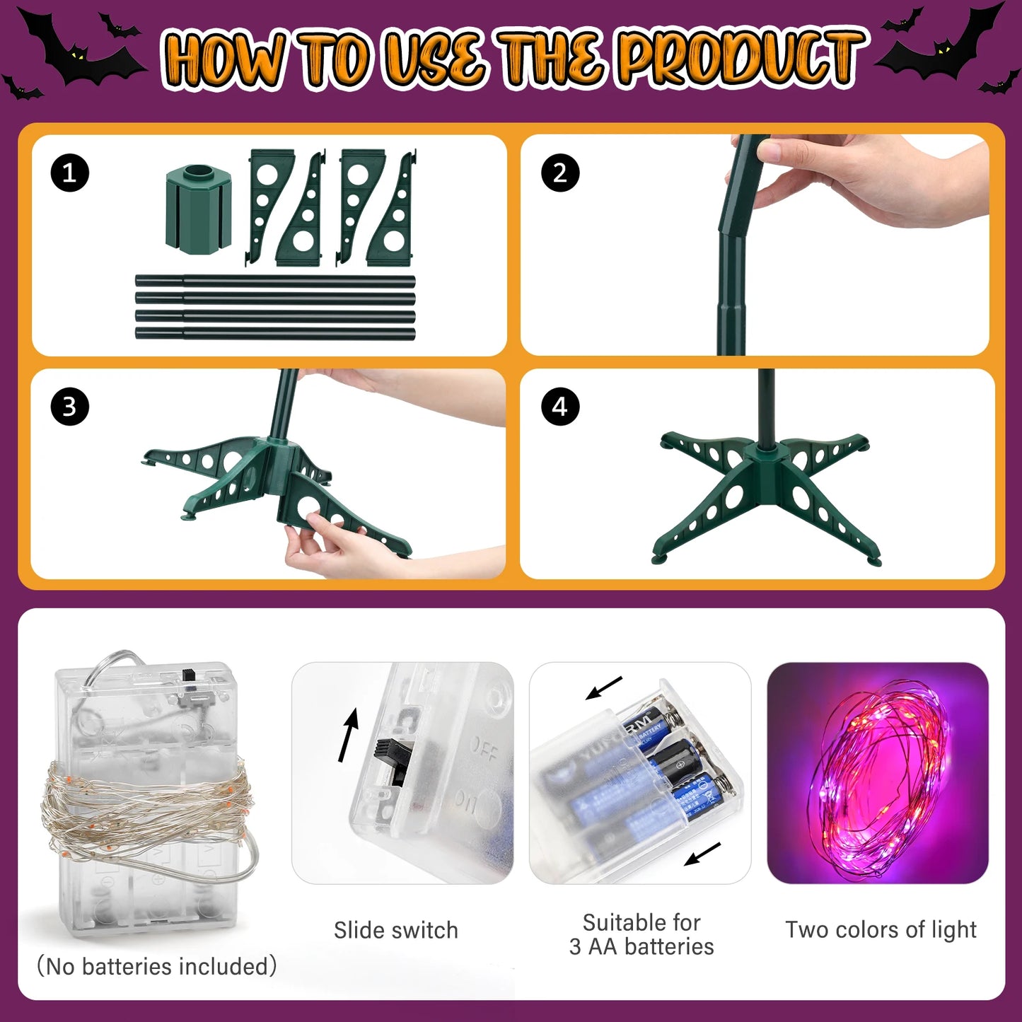 Halloween Pop Up Artificial Tree With Pumpkin Decor