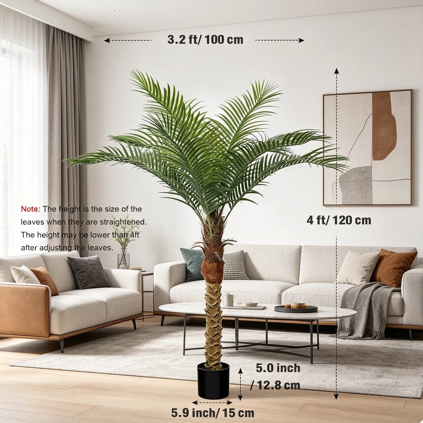 Olitree Artificial Cane Palm Tree For Home Decor