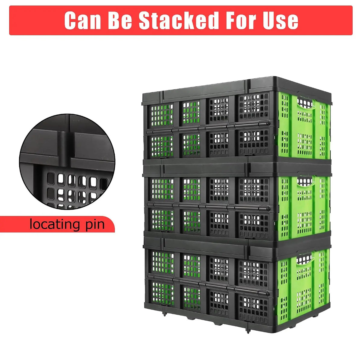 Foldable Heavy Duty Plastic Storage Crate