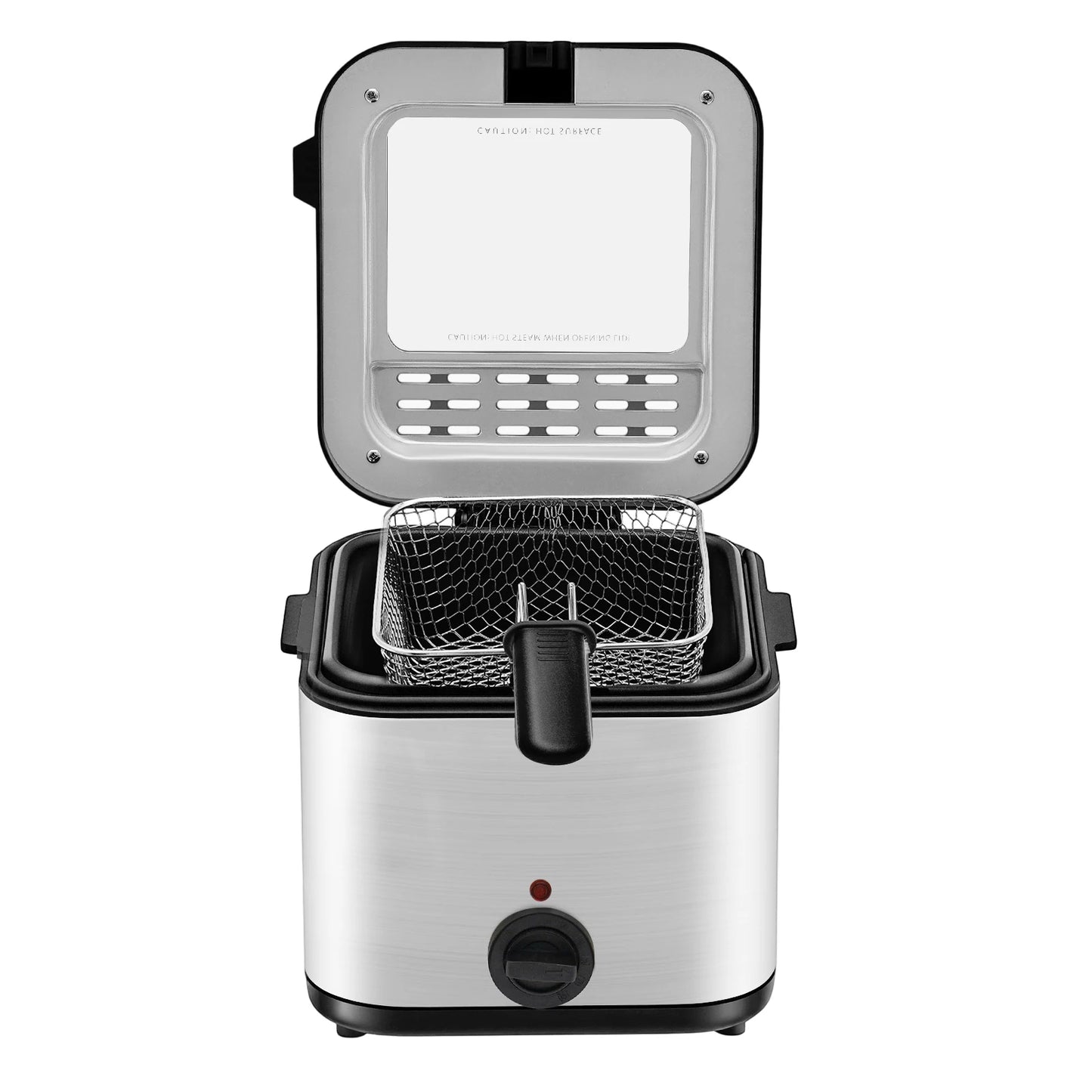 Electric Deep Fryer 2.64qt, Stainless Steel Oil Fryer with Basket & Adjustable Temp 176-374°F, 1000W for Home Fries Chicken