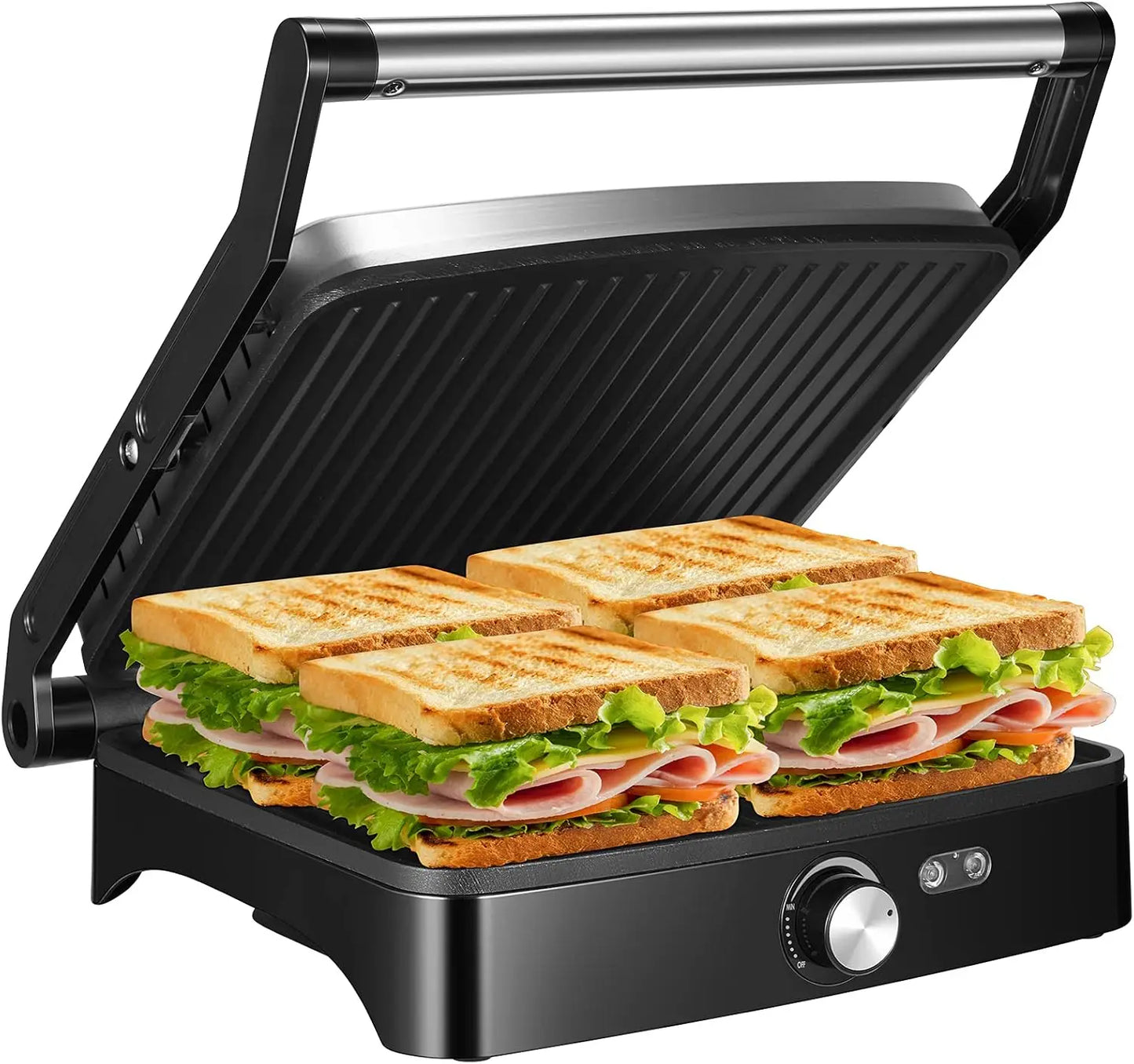 Ostba 1200W Panini Press Grill With Adjustable Temp