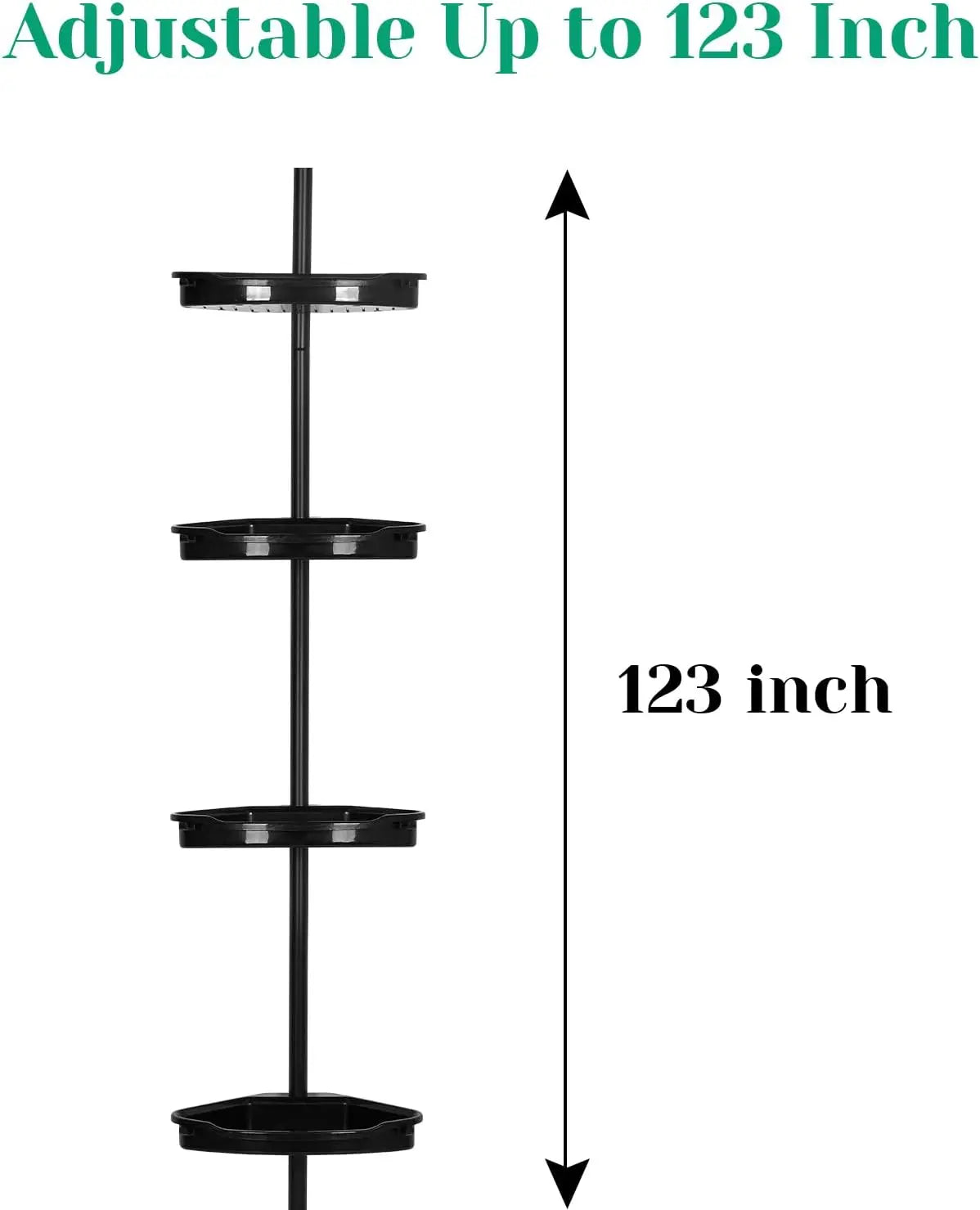 Corner Shower Caddy With Tension Pole Organizer