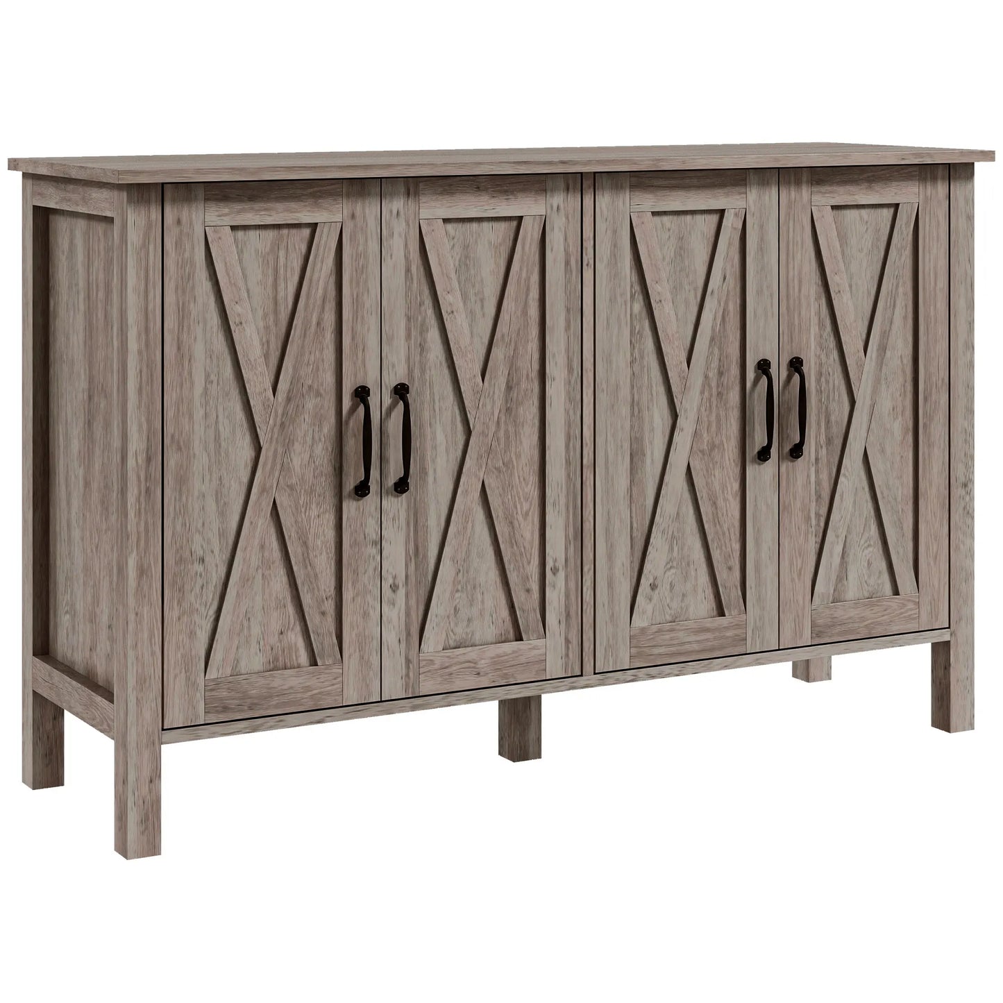 Farmhouse Wood Sideboard Cabinet With Barn Doors