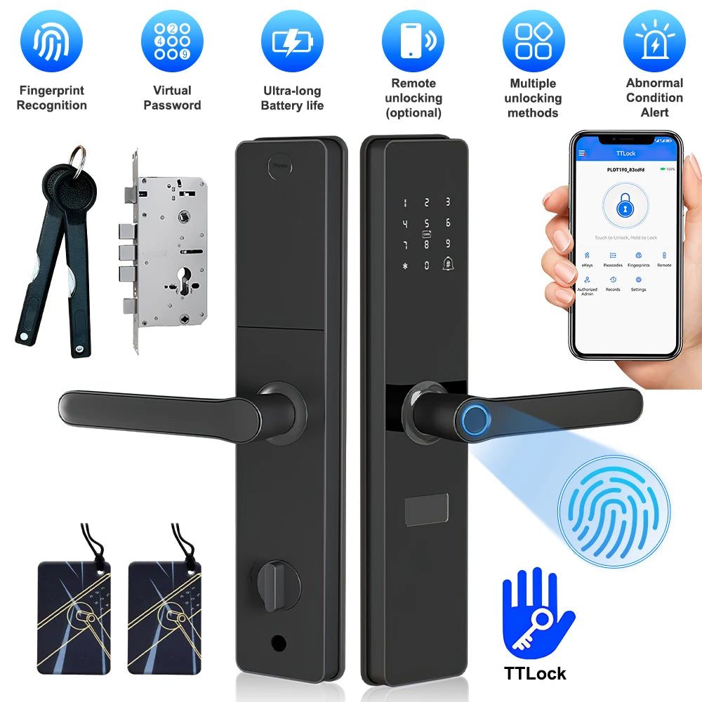Smart Door Lock With App Biometric RFID Keypad