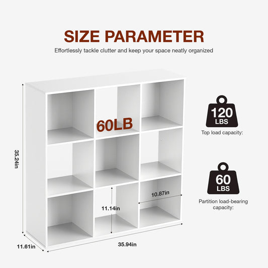 JHK Wooden Cube Storage Organizer Open Bookshelf