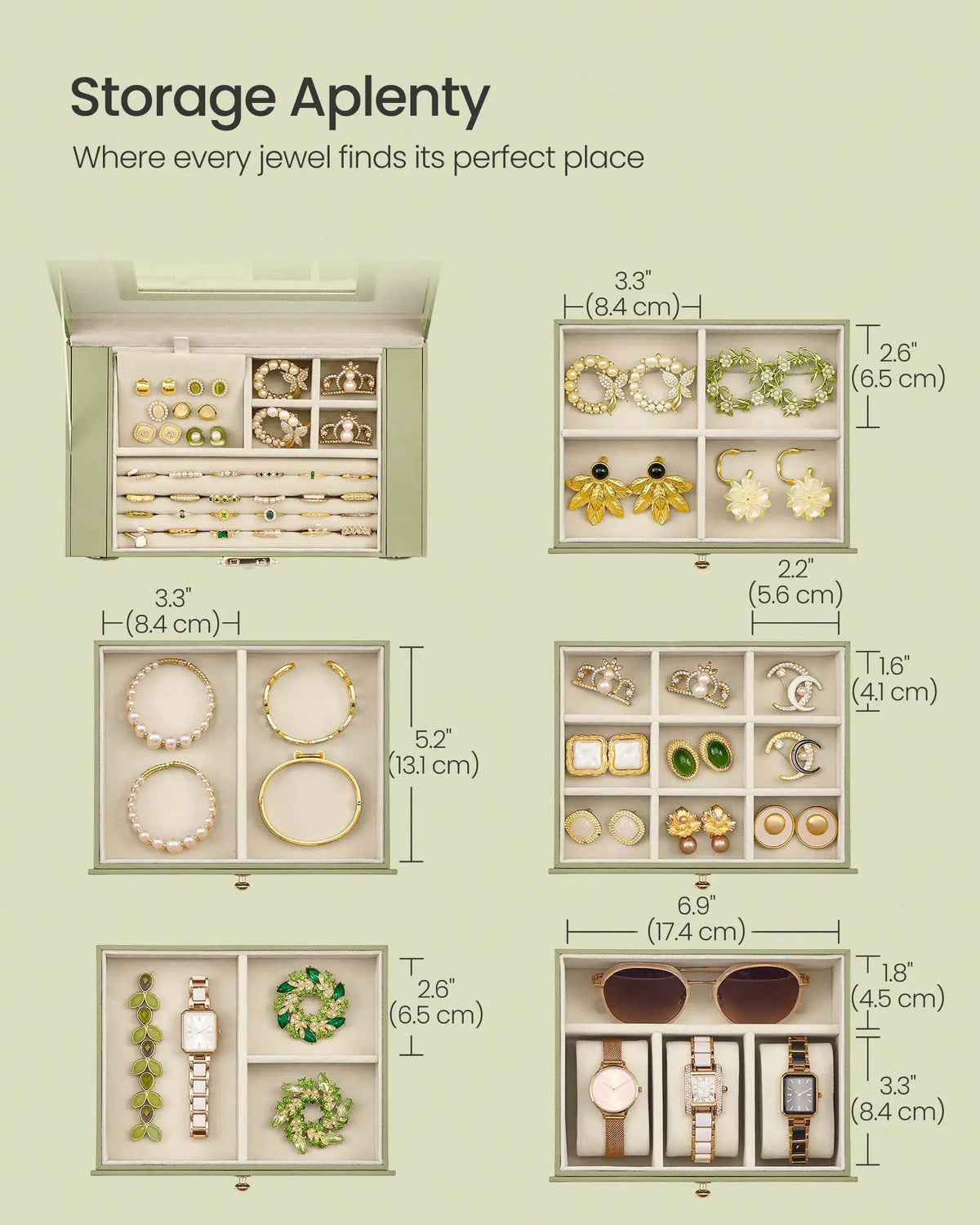 Jewelry Organizer Box With Mirror And Lock