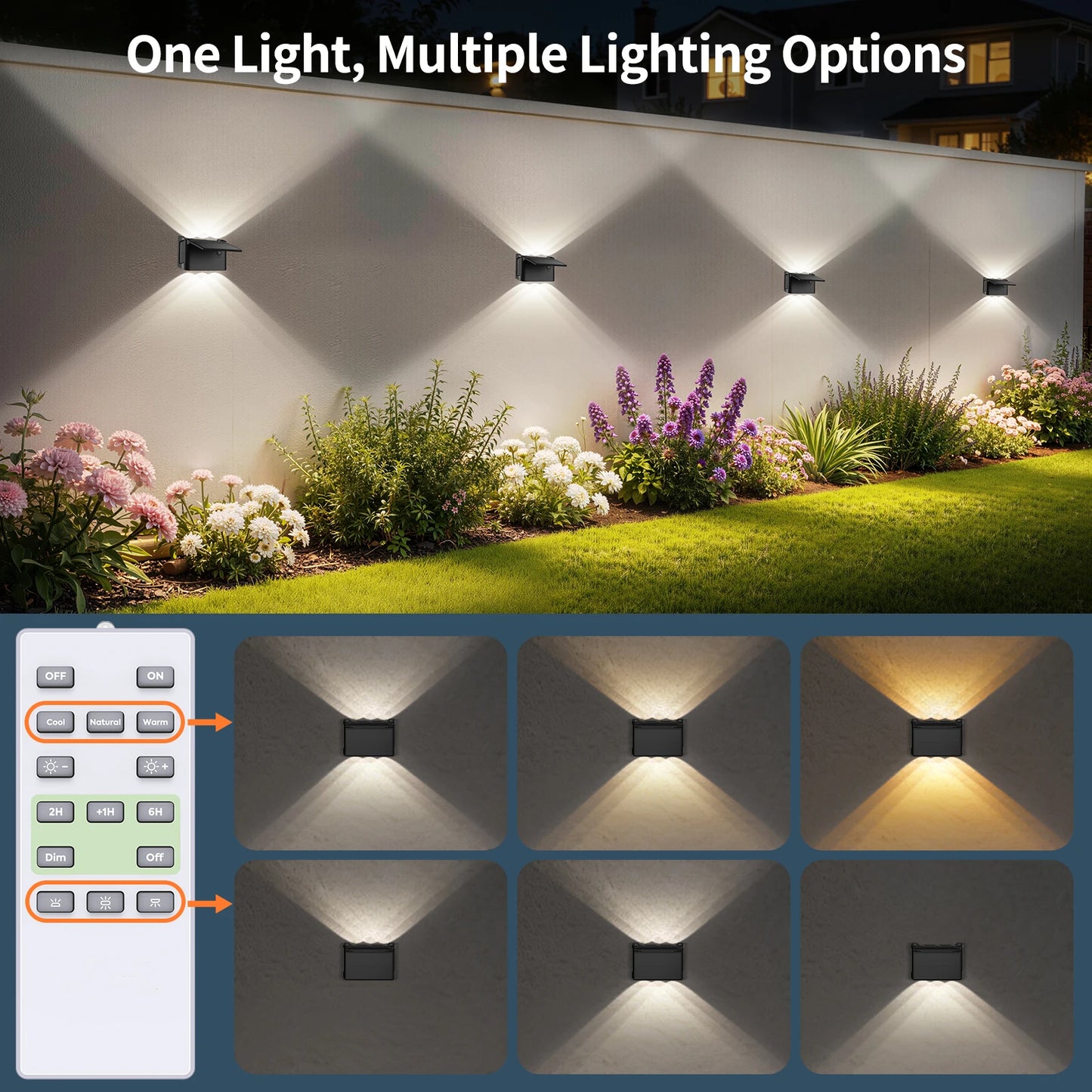 Intelamp Solar Wall Lights 2 Pack With Remote
