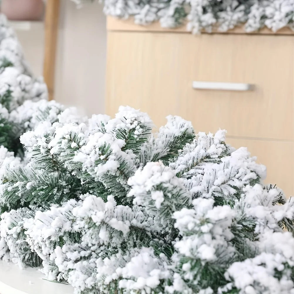 Snow Flocked Artificial Christmas Pine Garland