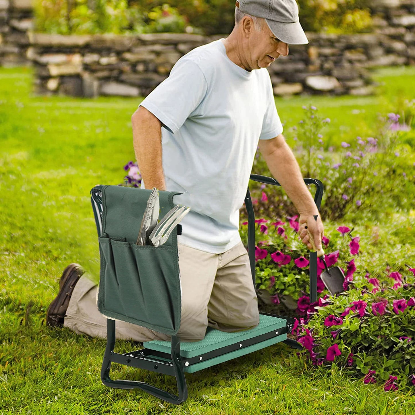 Foldable Steel Garden Kneeler Seat With Eva Pad