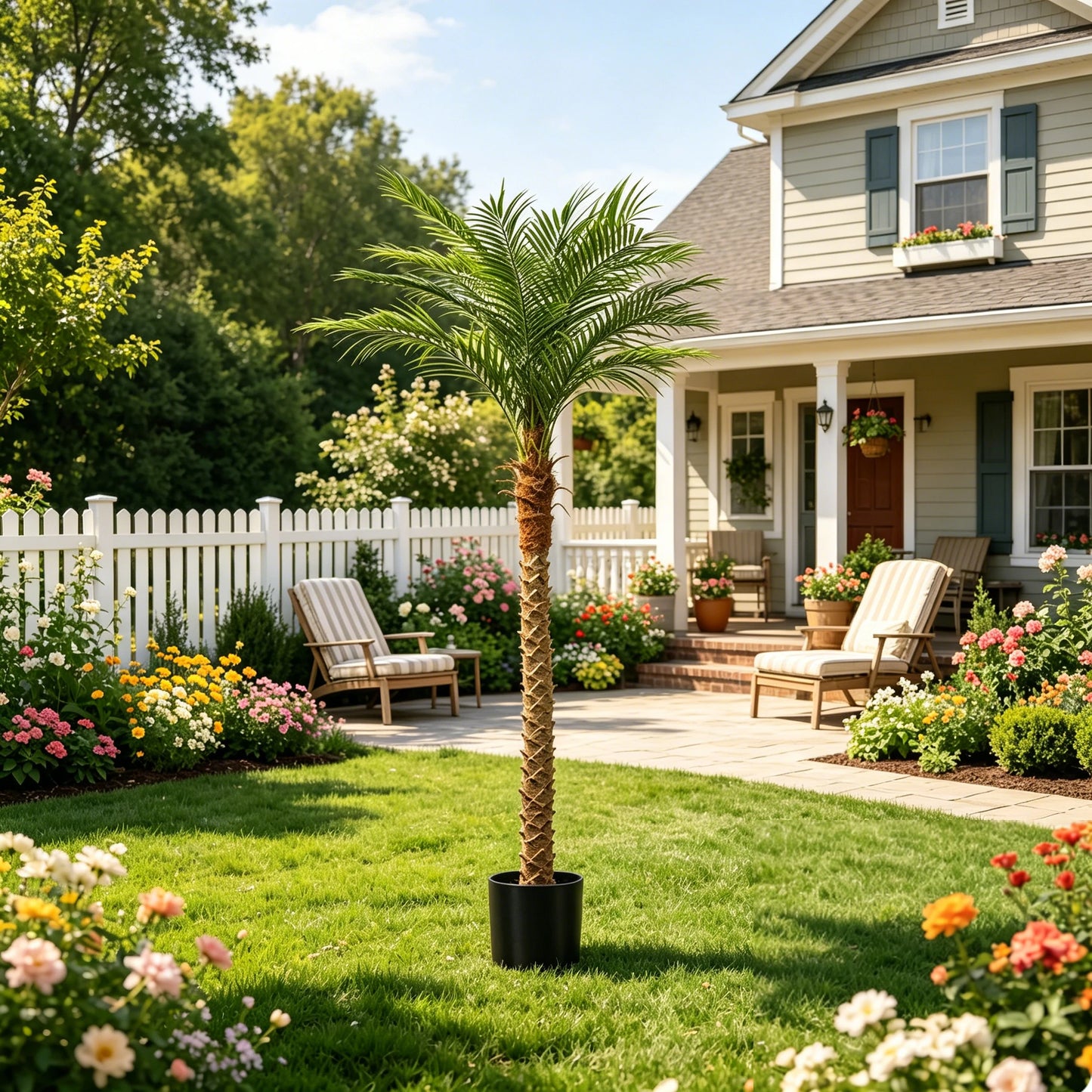 Olitree Artificial Cane Palm Tree For Home Decor