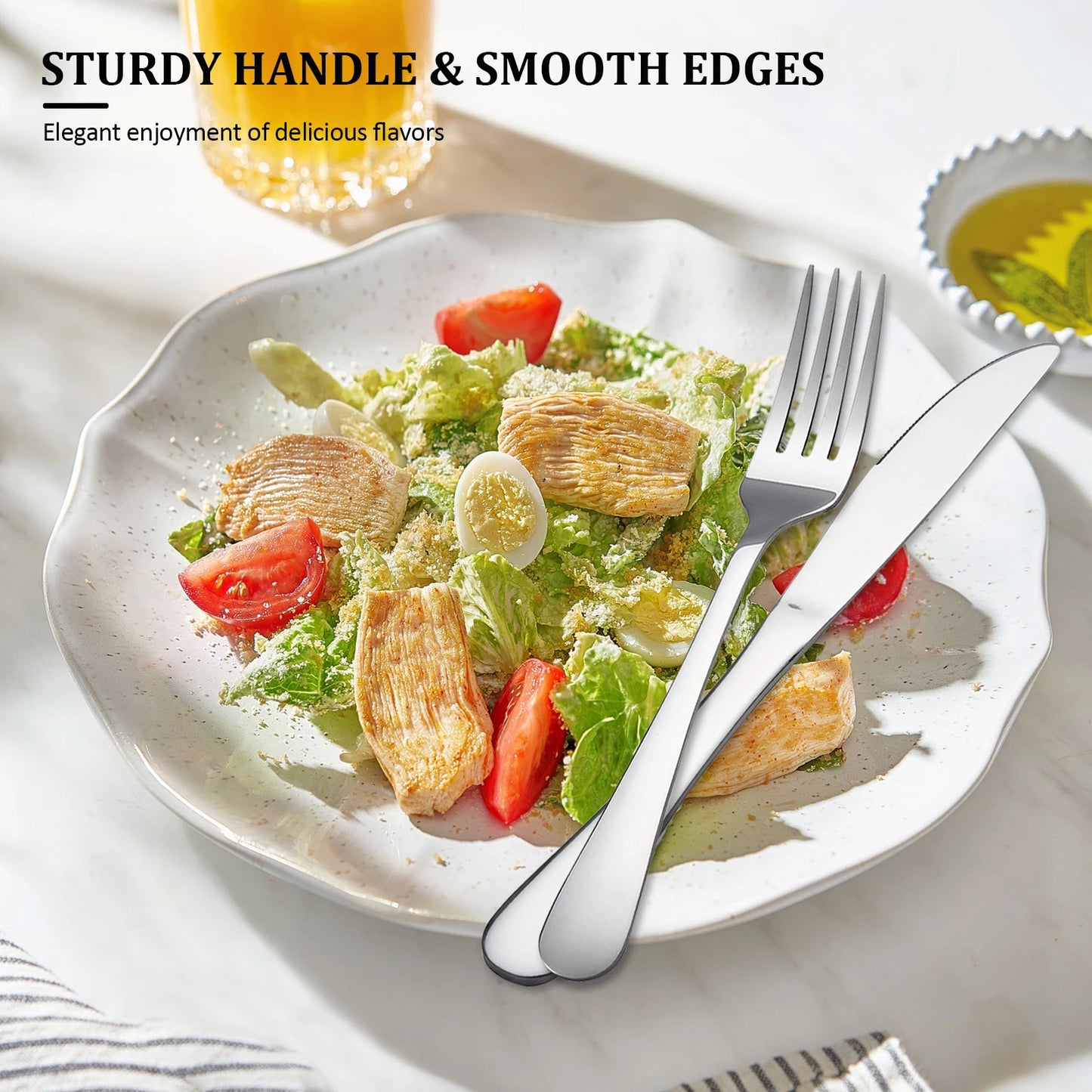 HanSmart 48-Piece Stainless Steel Cutlery With Steak Knives